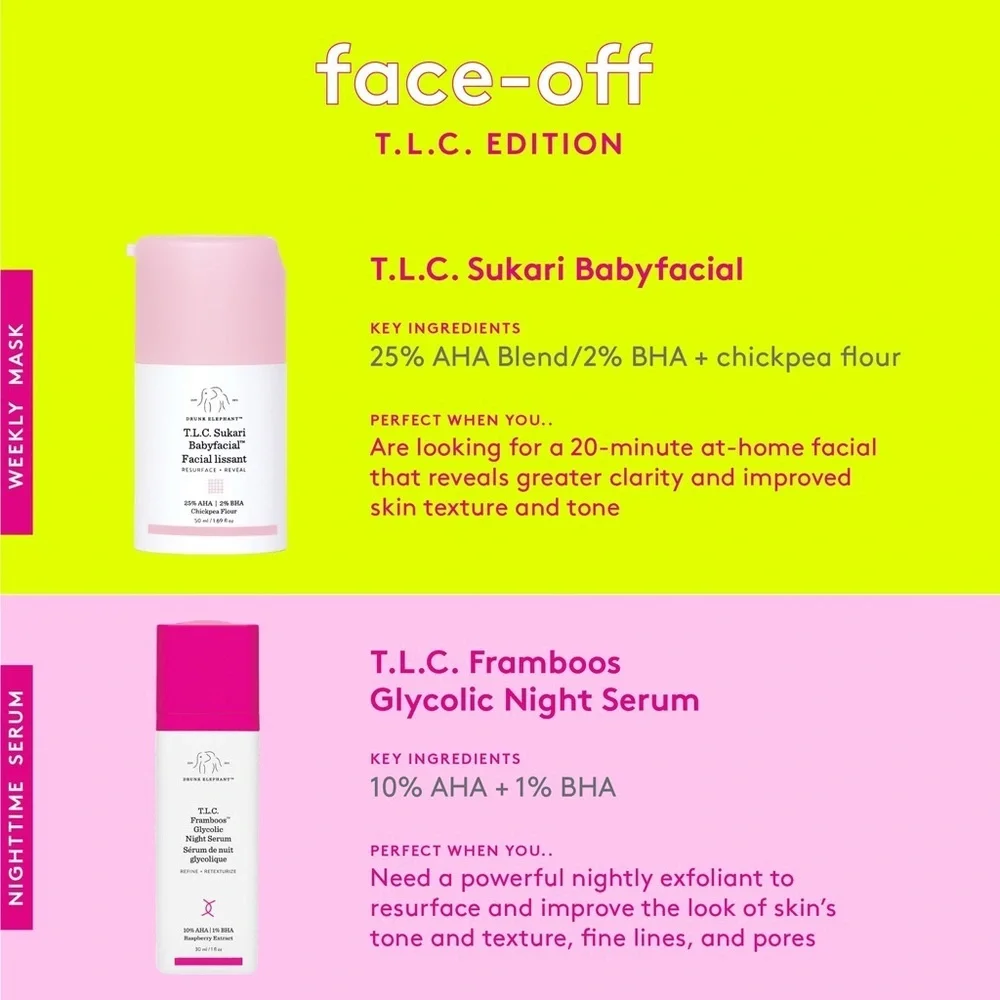 ✨ Drunk Elephant T.L.C. Sukari Babyfacial Mini + Marula Oil | Brand New in Box ✨
